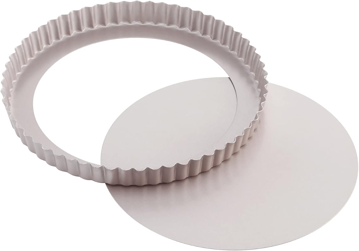CHEFMADE 9.5-Inch Round Non-Stick Carbon Steel Tart & Quiche Pan with