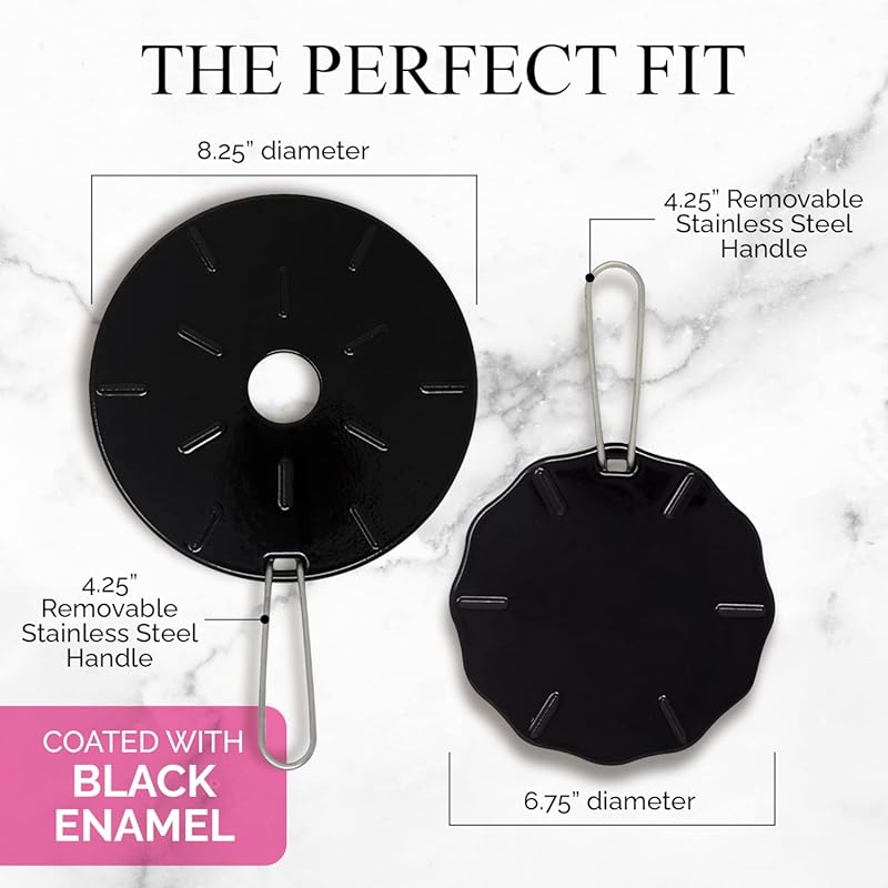 Cast Iron Heat Diffuser Set for Gas & Electric Stoves, 8.25