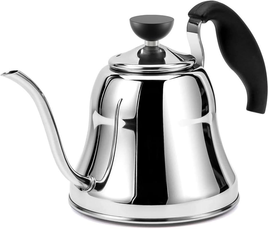 Barista's Choice Silver Gooseneck Pour Over Tea Kettle, 28oz Food Grad