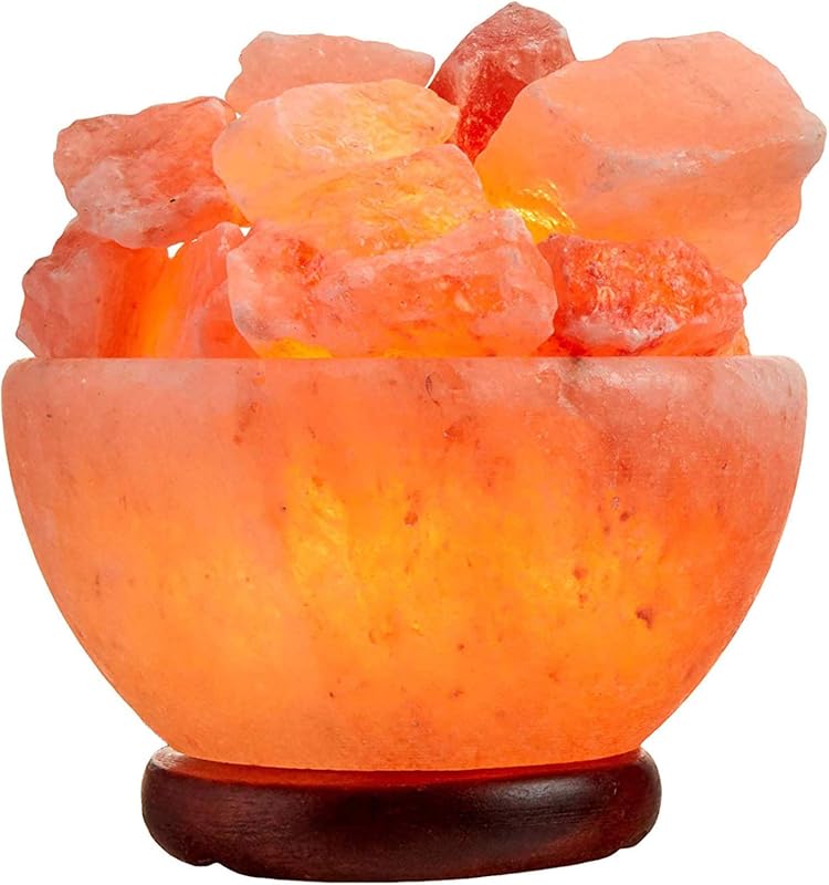 Spantik Himalayan Salt Lamp Bowl with Natural Crystal Chunks, Dimmable