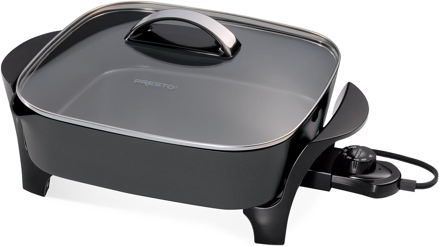 Presto 07117 12-Inch Electric Skillet with Tempered Glass Cover, Perfe
