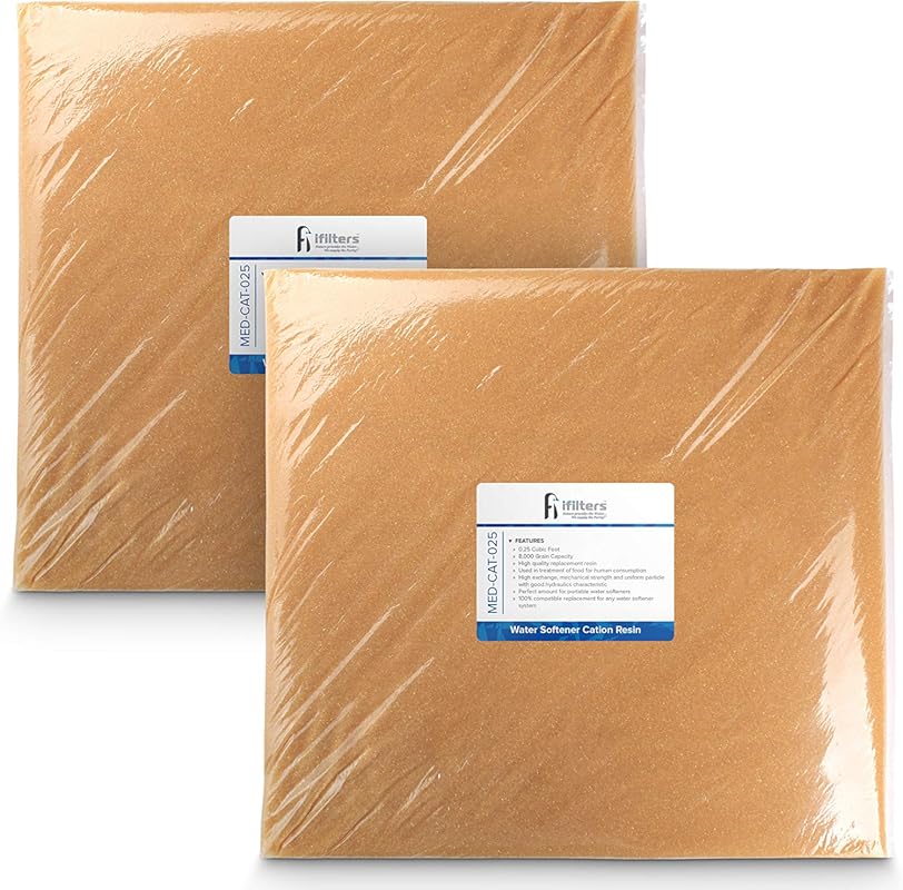iFilters MED-CAT-025/2 Water Softener Resin Media Replacement, 1/2 CuF
