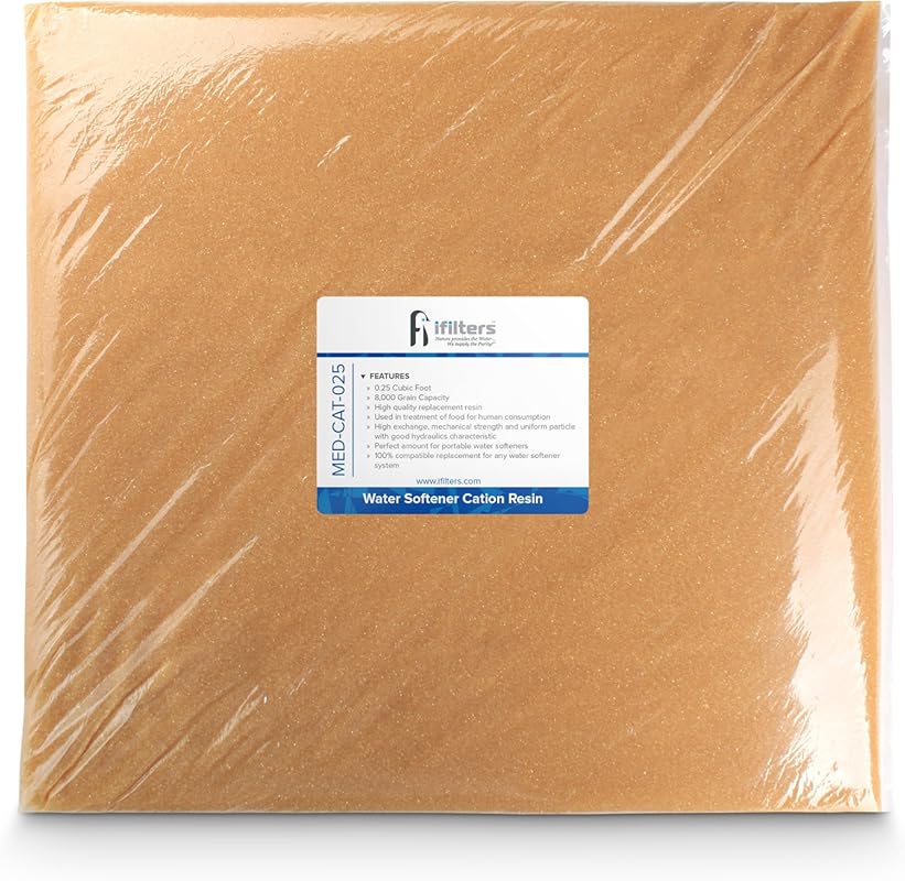 iFilters MED-CAT-025 Water Softener Resin Media Replacement, ¼ CuFt, 8