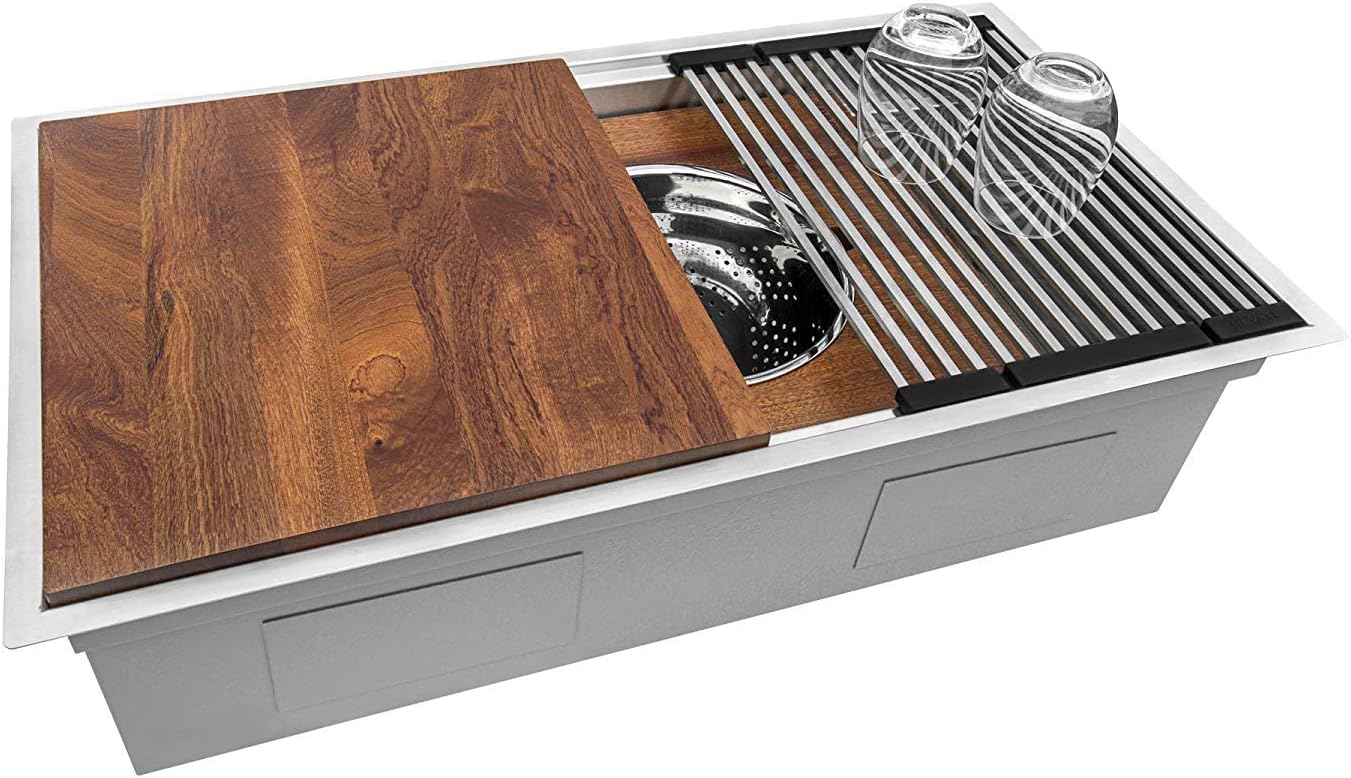 Ruvati 33-inch Undermount 16 Gauge Stainless Steel Workstation Kitchen