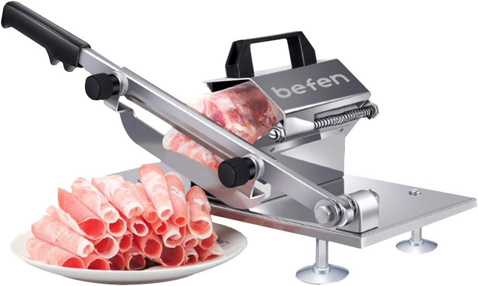 Befen Upgraded Stainless Steel Manual Frozen Meat Slicer for Beef Mutt