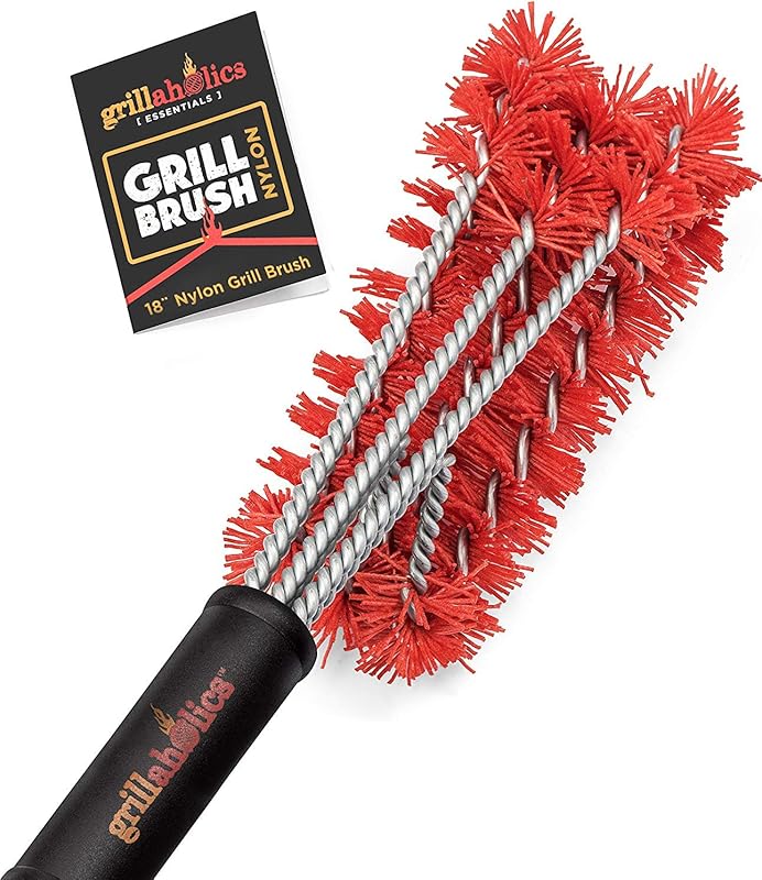 Grillaholics Essentials Nylon Grill Brush: Bristle-Free Cold Scrub Tec