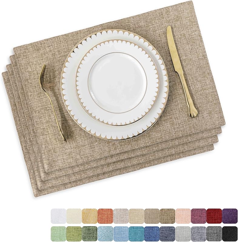 Home Brilliant Linen Placemats Set of 4