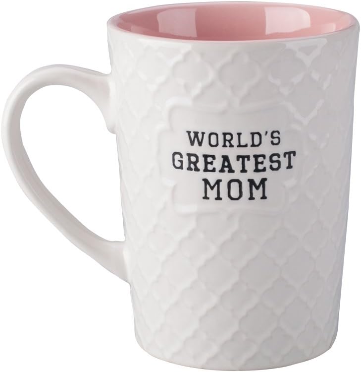 Ynsfree World's Greatest Mom 16oz Ceramic Coffee & Tea Mug, Funny Whit