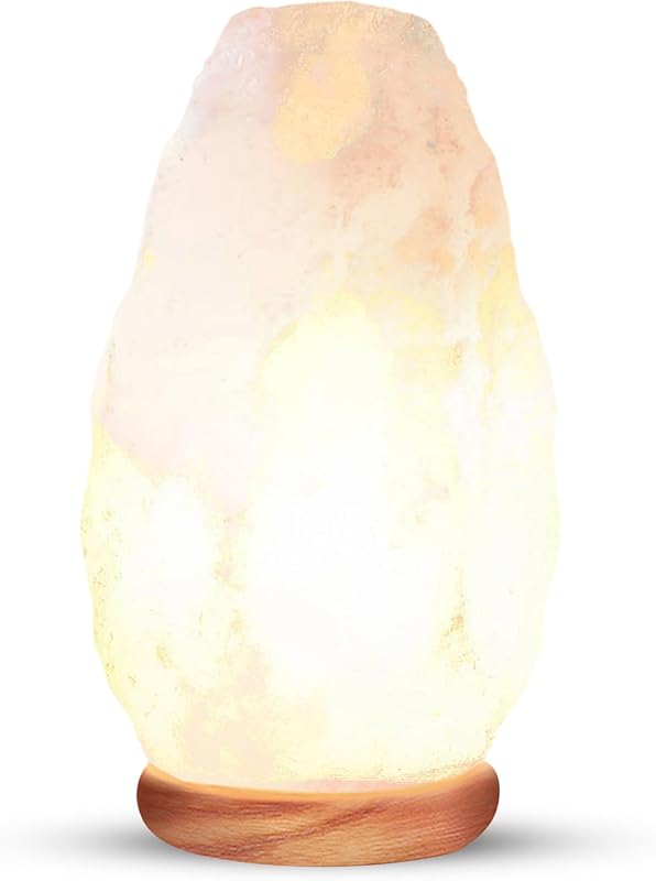 Himalayan Glow White Salt Crystal Lamp, Hand Crafted Natural Night Lig