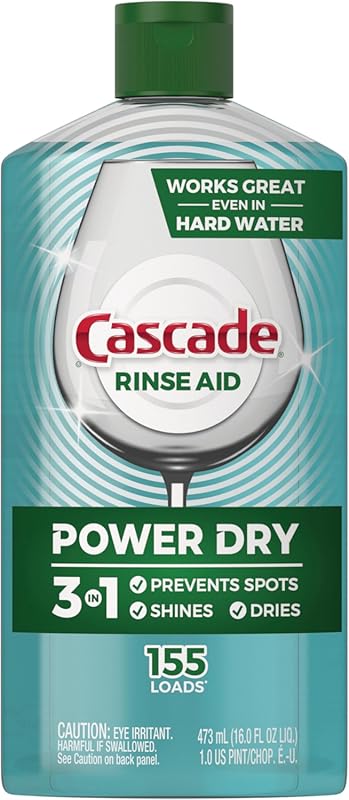 Cascade Platinum Rinse Aid for Dishwashers, Spotless Shine & Faster Dr