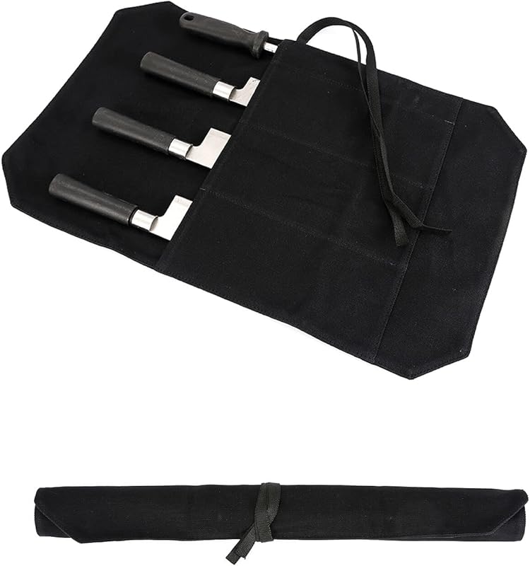 HERSENT Chef's Knife Roll Bag: Portable Travel Case with 4 Slots, Idea