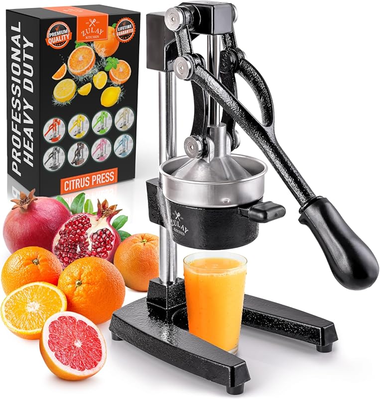 Zulay Kitchen Heavy-Duty Cast Iron Manual Citrus Juicer & Squeezer, Pr