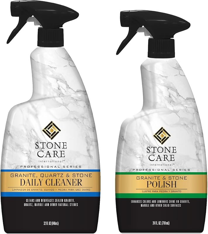 Stone Care International Granite Stone Cleaner & Polish Combo for Mult