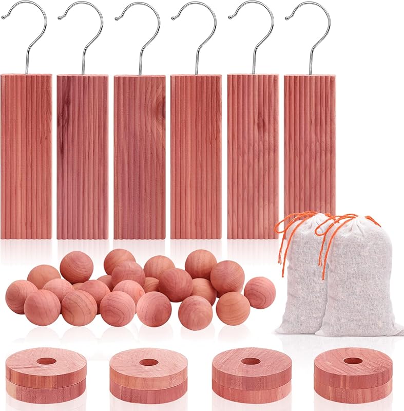 Homode 40-Pack Aromatic Cedar Blocks, Wood Chips, Balls & Sachets for