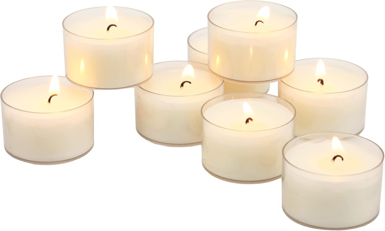 Stonebriar 96 Count Unscented White Tea Light Candles, 6-7 Hour Long B