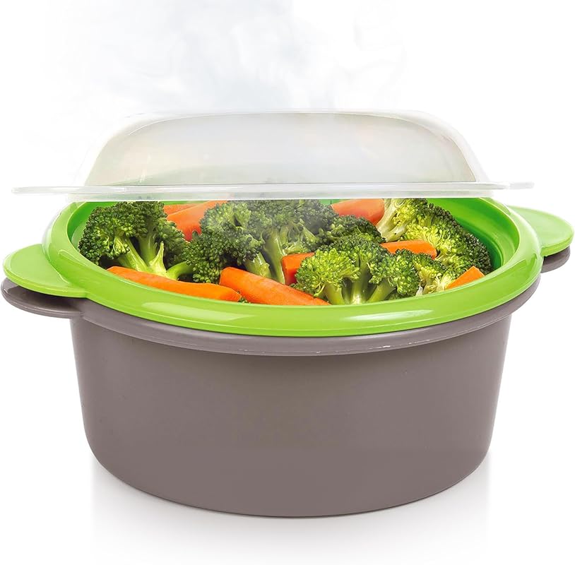 PrepSolutions Mini Microwave Steamer for Fast & Easy Vegetable & Food 