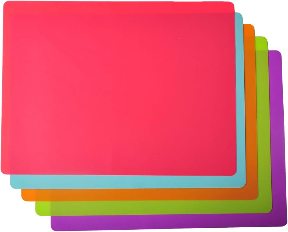 5 Pack Silicone Placemats for Kids & Toddlers: Waterproof, Reusable, E