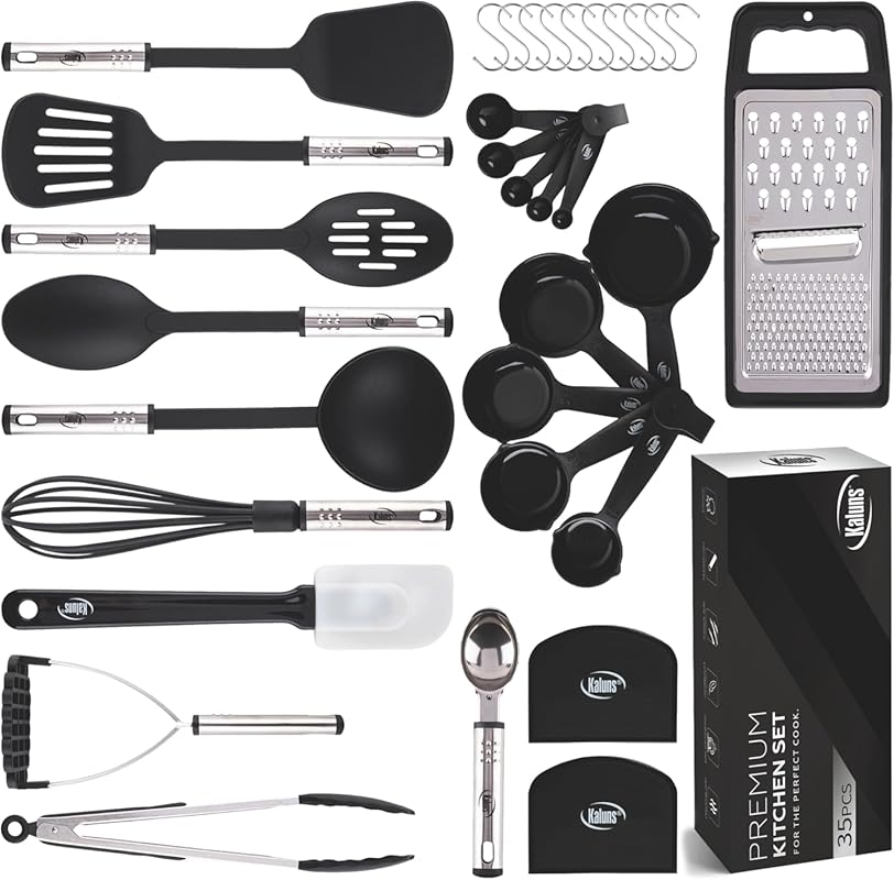 35-Piece Kitchen Utensils Set, Nonstick & Heat Resistant Nylon Silicon