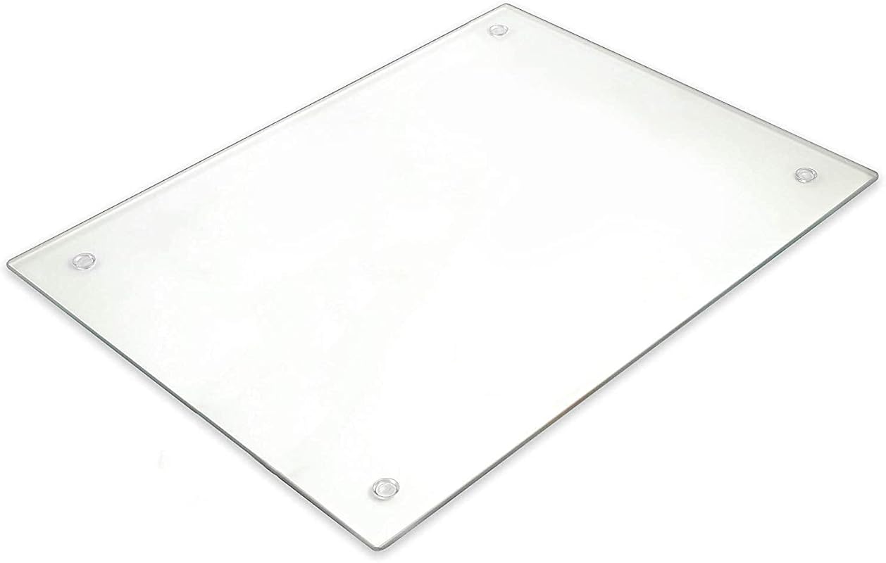 Large 12x16 Tempered Glass Cutting Board, Clear, Long-Lasting, Scratch
