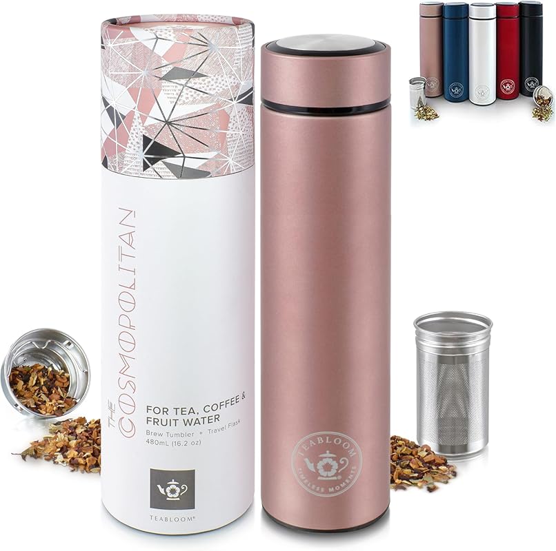 Teabloom All-Brew 16oz Insulated Stainless Steel Travel Tumbler & Ther