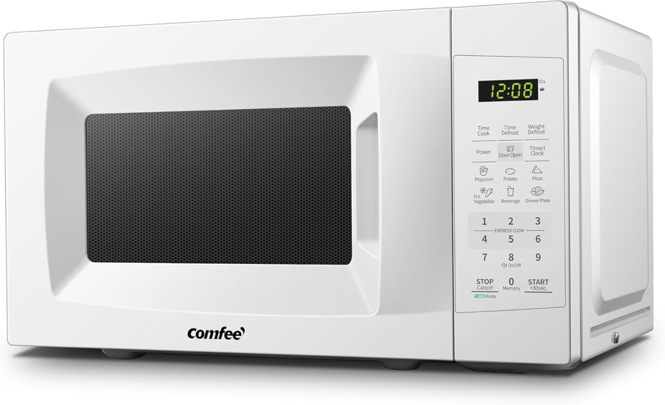 COMFEE' EM720CPL-PM Pearl White 0.7 Cu. Ft. 700W Countertop Microwave,