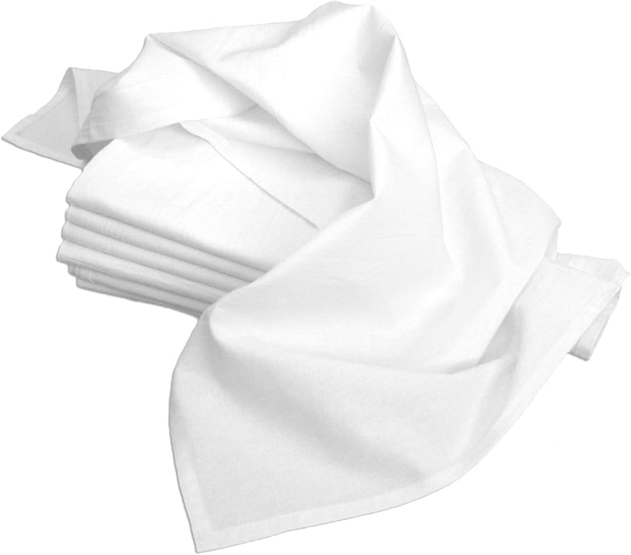 Aunt Martha's 18x28 Flour Sack Dish Towels – Premium 130 TC, White, Se