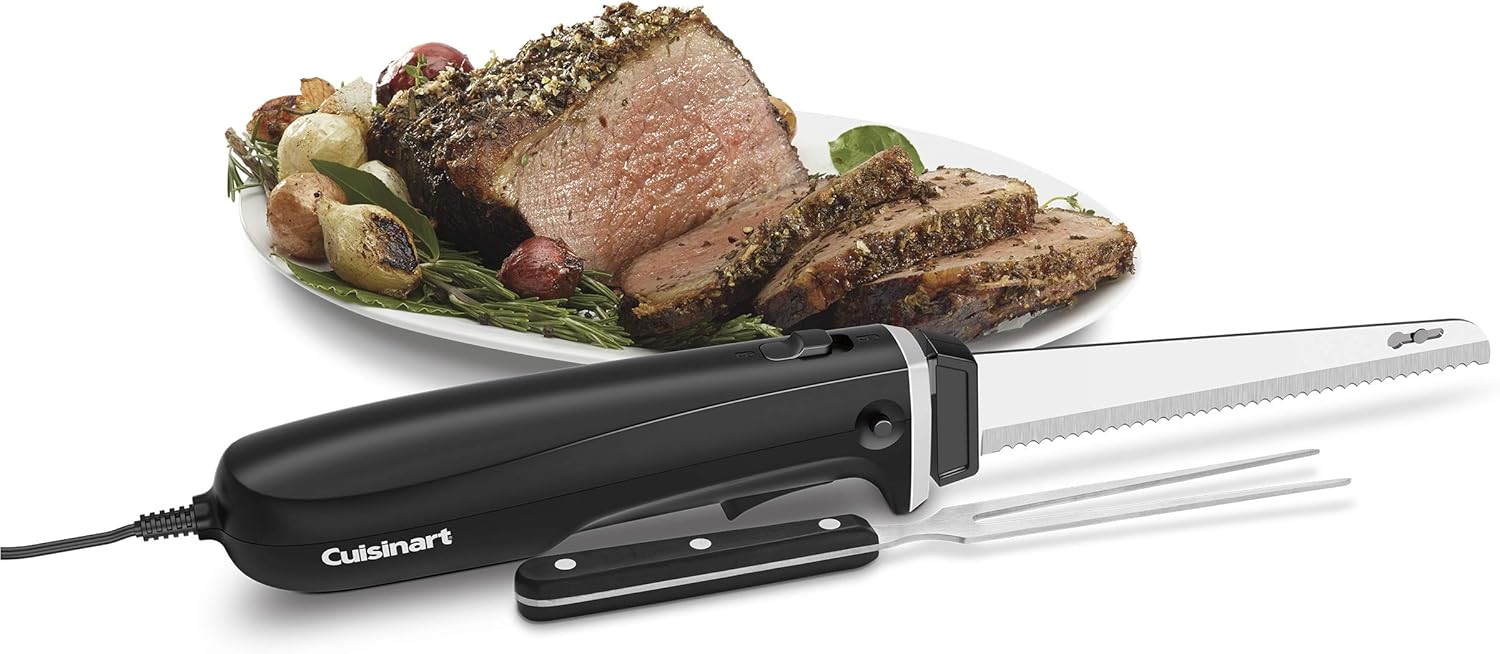 Cuisinart CEK-41 Electric Knife Set for Meat & Bread, with Bamboo Cutt