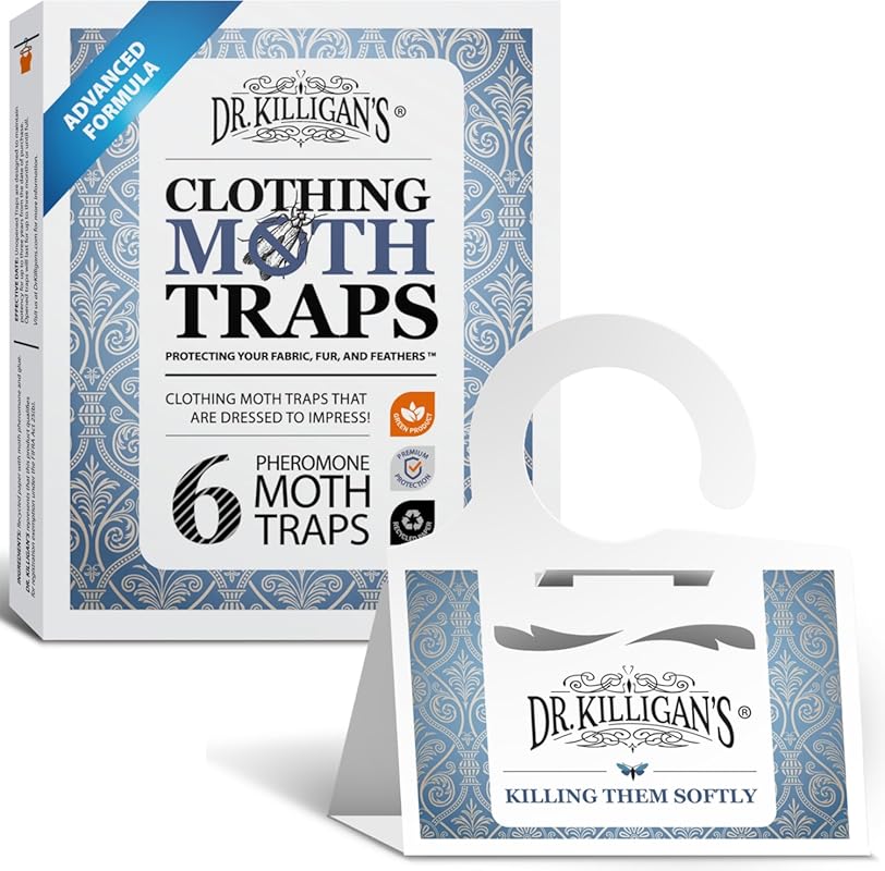 Dr. Killigan's Premium Double Potent Organic Clothing Moth Traps (6-Pa