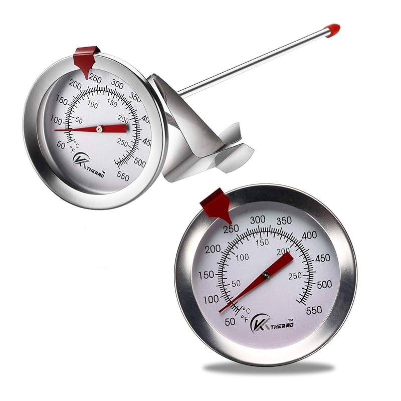 KT THERMO Instant Read Dial Deep Fry & Meat Thermometer, 6" Stainless 