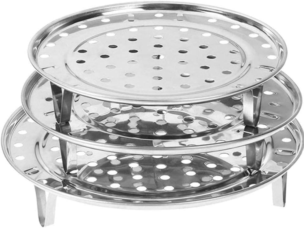 NRDBEEE Round Stainless Steel Steamer Rack Set (3 Pack) 7.6
