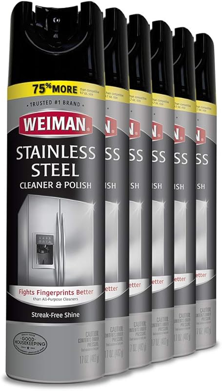 Weiman Stainless Steel Cleaner & Polish Spray, 17oz 6-Pack