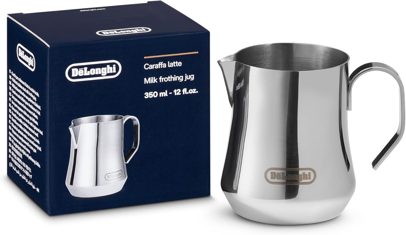 De'Longhi DLSC060 Stainless Steel Milk Frothing Jug, 12 oz Capacity fo