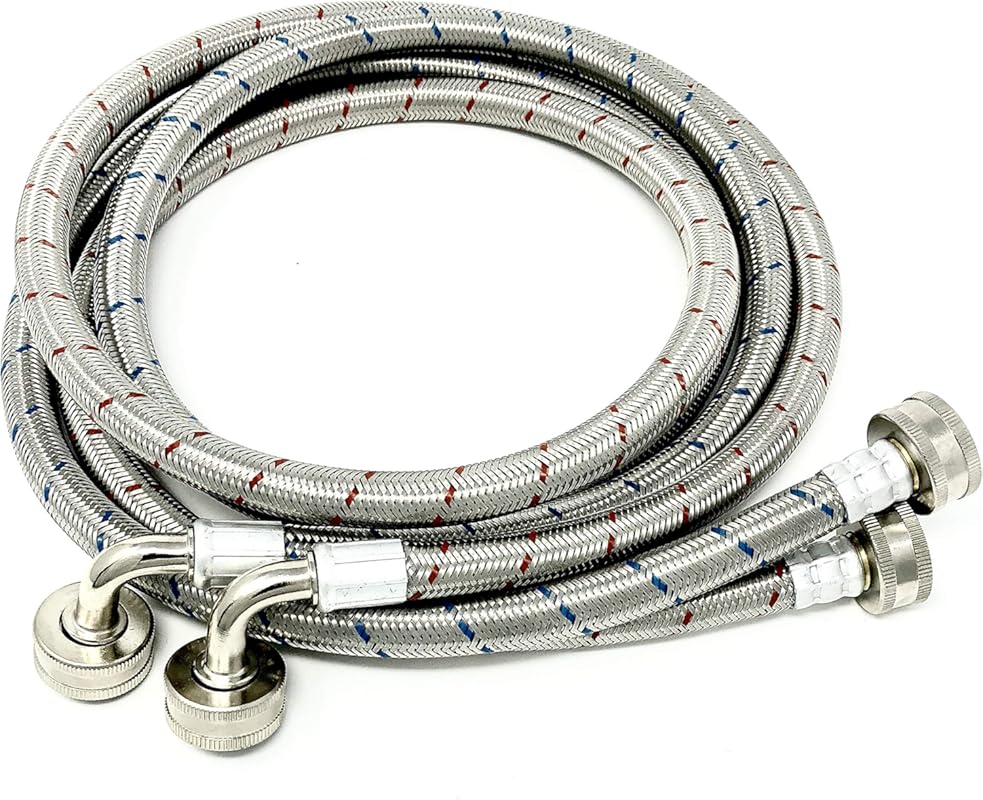 Premium 6 FT Stainless Steel Washing Machine Hoses, No-Lead Burst Proo
