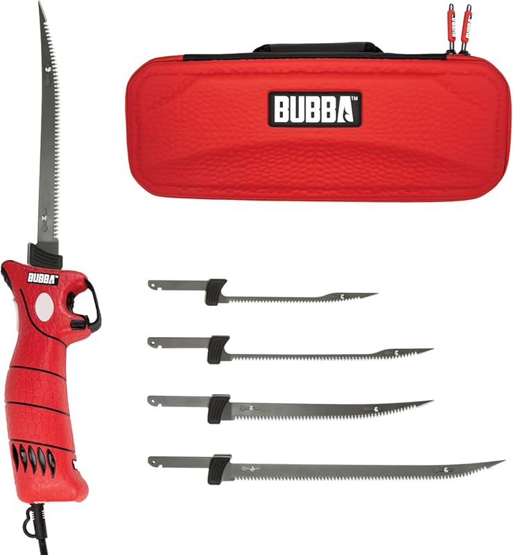 BUBBA 110V Electric Fillet Knife, Non-Slip Grip Handle, 4 Ti-Nitride B