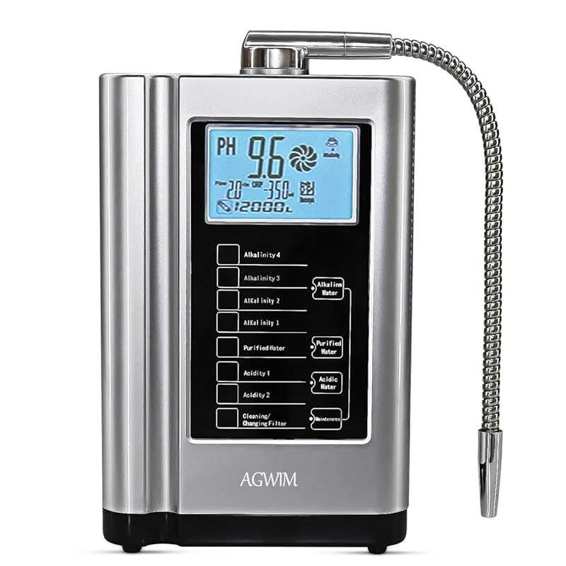 Alkaline Water Ionizer Machine 729: Built-in Filter, 7 pH Settings, -5