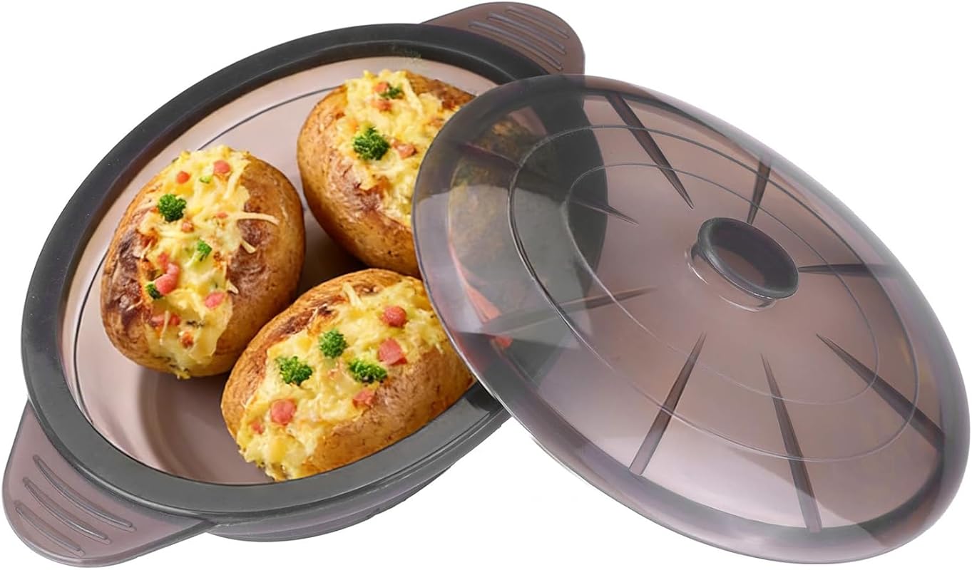Collapsible Silicone Microwave Steamer Cooker with Lid. BPA Free for V