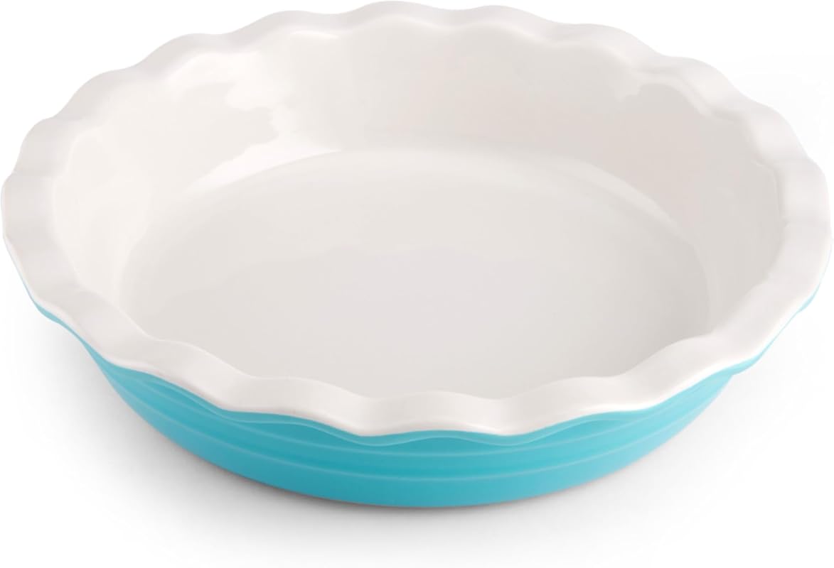 Farberware Bakers Advantage Durable 10-Inch Stoneware Ceramic Pie Dish