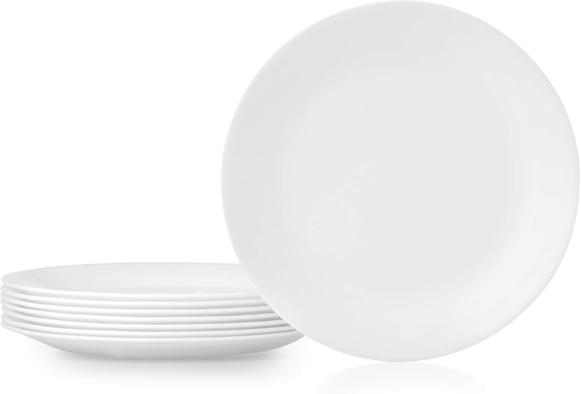 Corelle Vitrelle 8-Piece Dinner Plate Set: Chip Resistant Triple Layer
