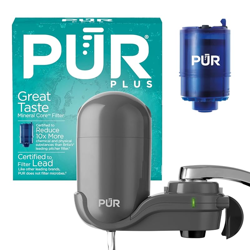 PUR Plus Vertical Faucet-Mount Water Filter System: Lead-Reducing, Eas