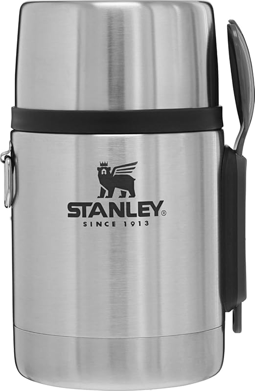STANLEY Classic 18 oz Vacuum Insulated Food Jar with Spork, Leakproof 