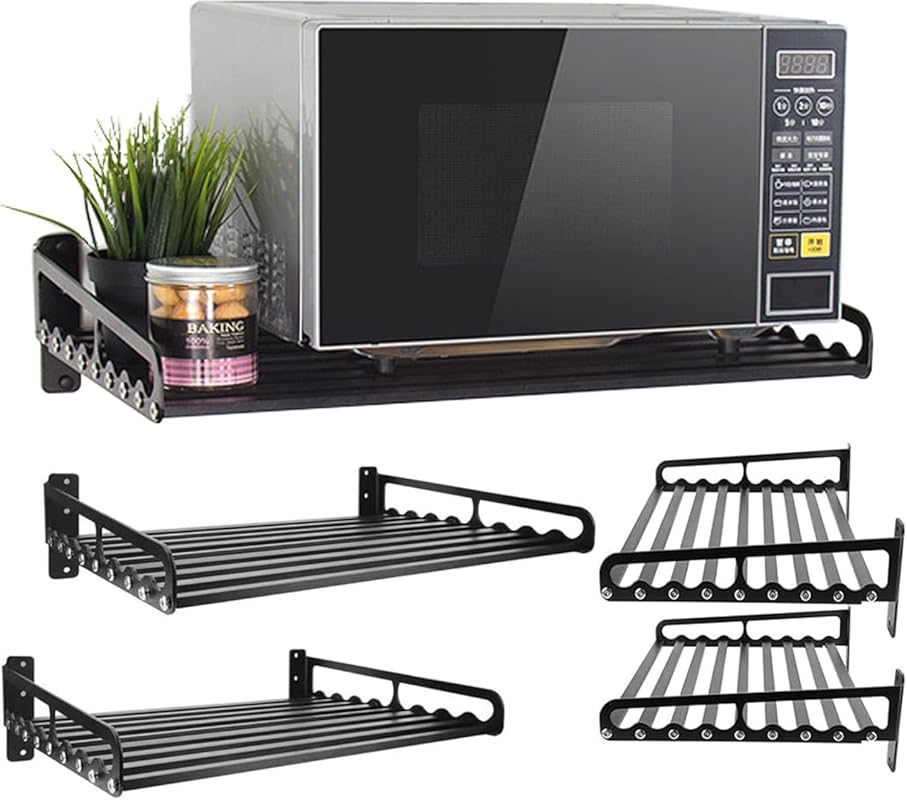 MaxxCloud Wall Mount Microwave Oven Rack – Aeronautical Aluminum, 80lb