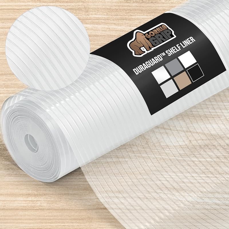 GORILLA GRIP DuraGuard Non-Adhesive Shelf Liner for Kitchen Cabinets, 
