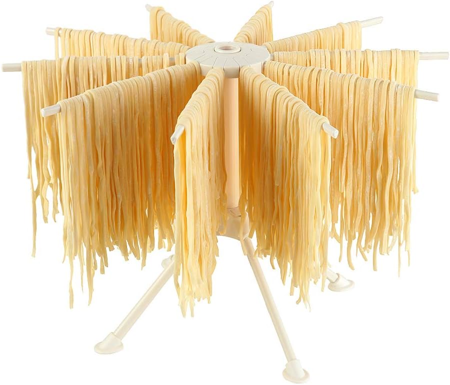 Ourokhome Collapsible Pasta Drying Rack: Plastic, 10 Arms, Foldable, S