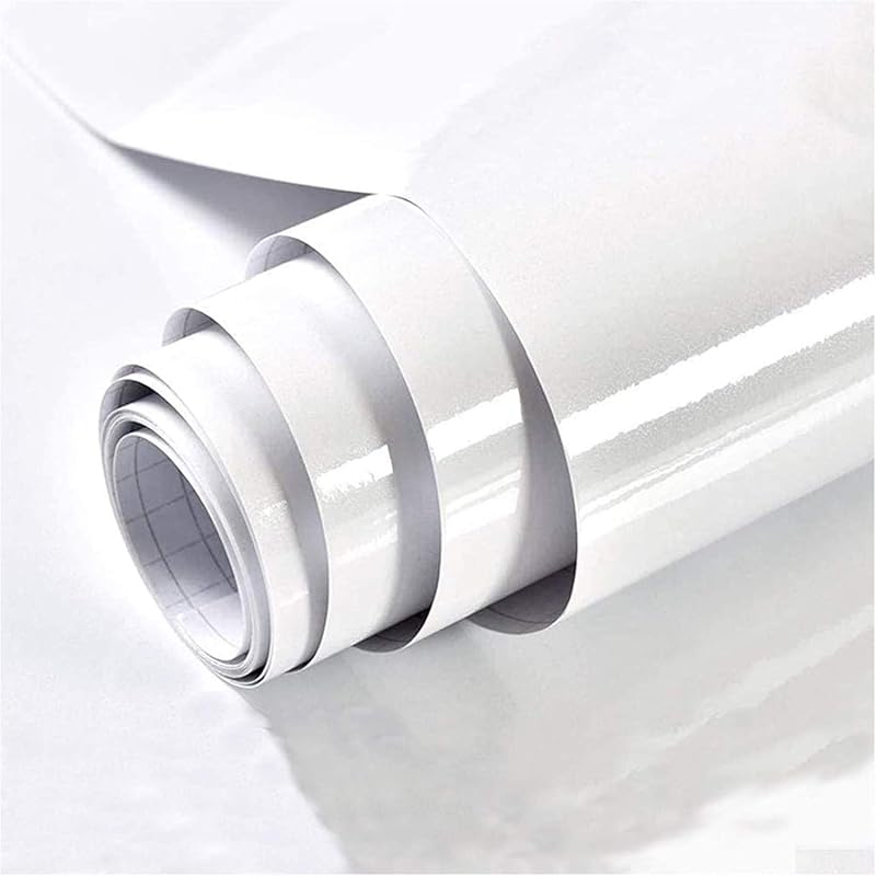 TANONE Glossy White Peel and Stick Contact Paper, Thicken Waterproof R