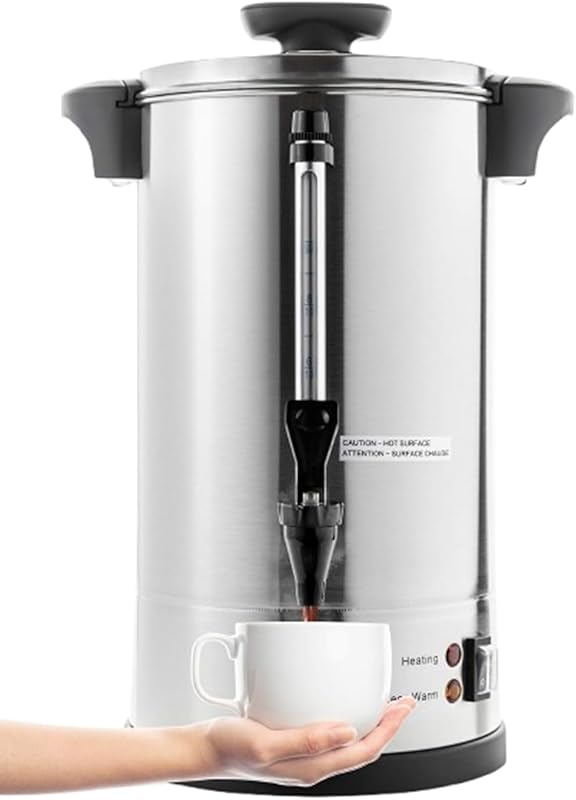 SYBO SR-CP-50B Commercial 50-Cup Stainless Steel Coffee Percolator & H