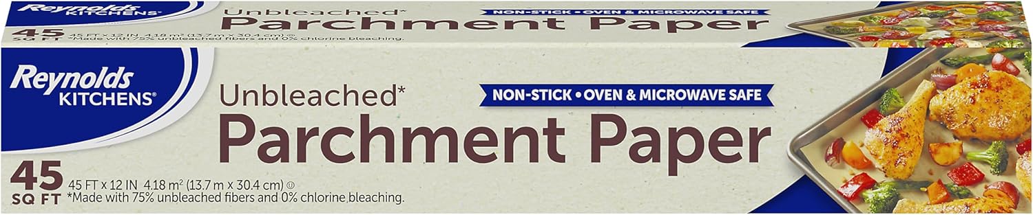 Reynolds Kitchens Unbleached Parchment Paper Roll, Non-Stick, Chlorine