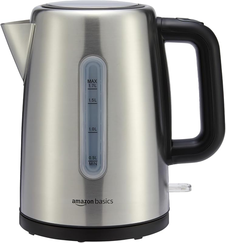 Amazon Basics 1.7L Electric Stainless Steel Kettle for Tea & Coffee: F