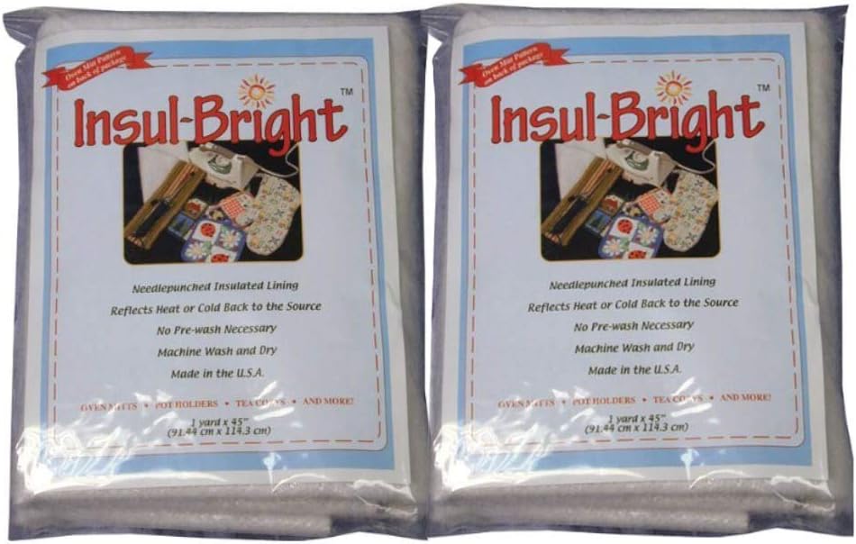 Insul-Bright Insulated Lining 36x45 Inches (2 Packs), Heat Reflective