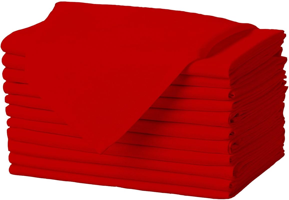 Gee Di Moda 17x17 Inch Red Cloth Dinner Napkins - Set of 12 Soft, Wash