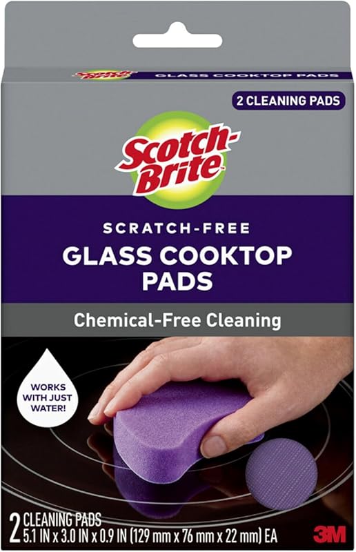 Scotch-Brite Glass Cooktop Pads for Ceramic Stovetops, Scratch-Free Cl